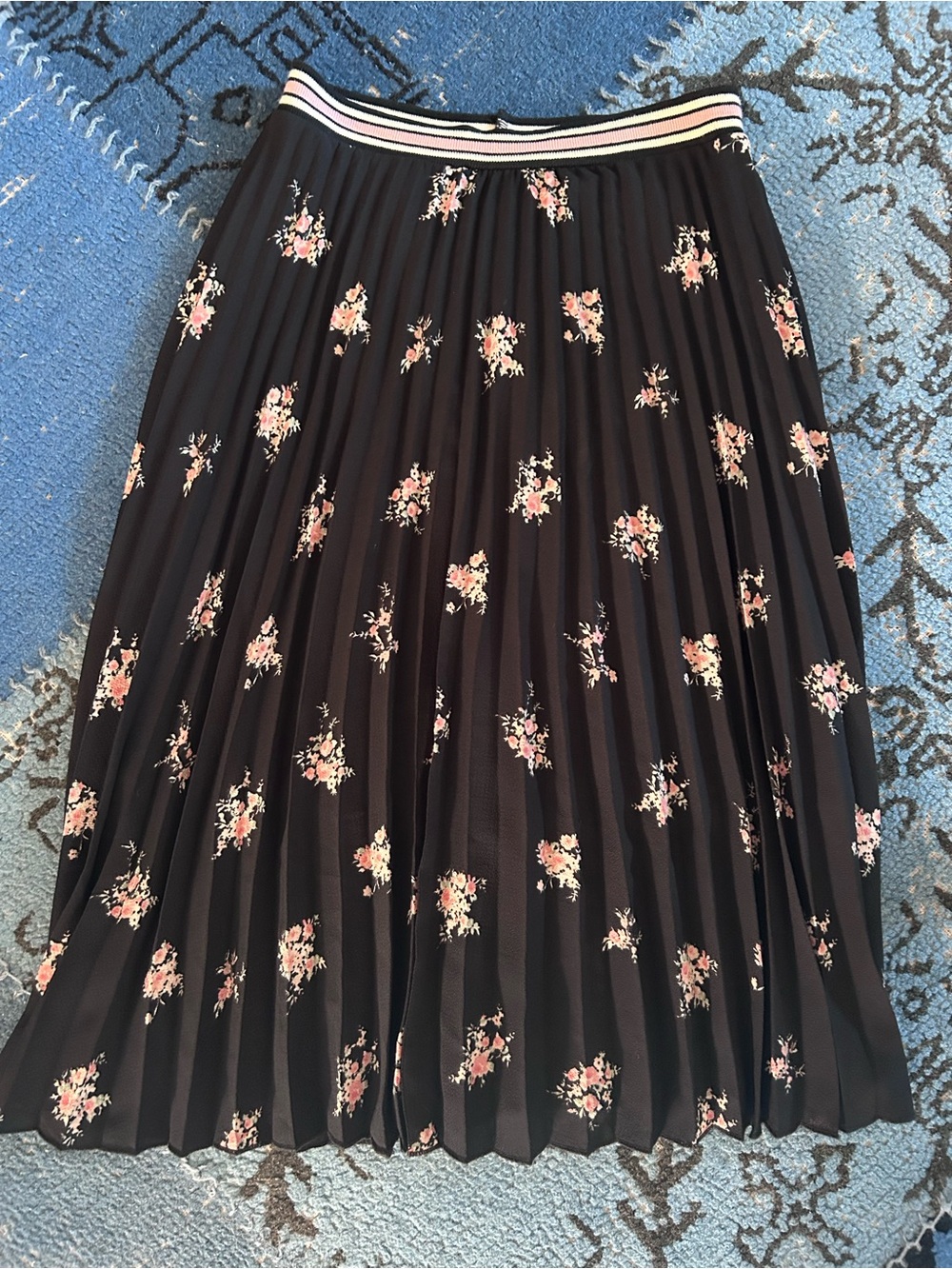 Abound Floral Pleated Midi Skirt